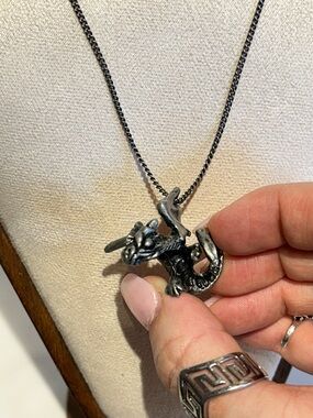Pewter Baby Dragon Pendant Necklace